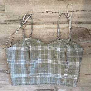 Sage Green Gingham Tank
